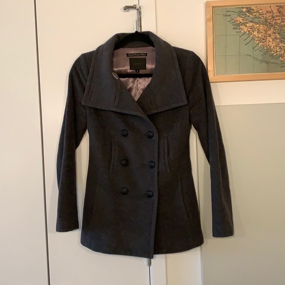Grey Pea Coat - Picture 3 of 6